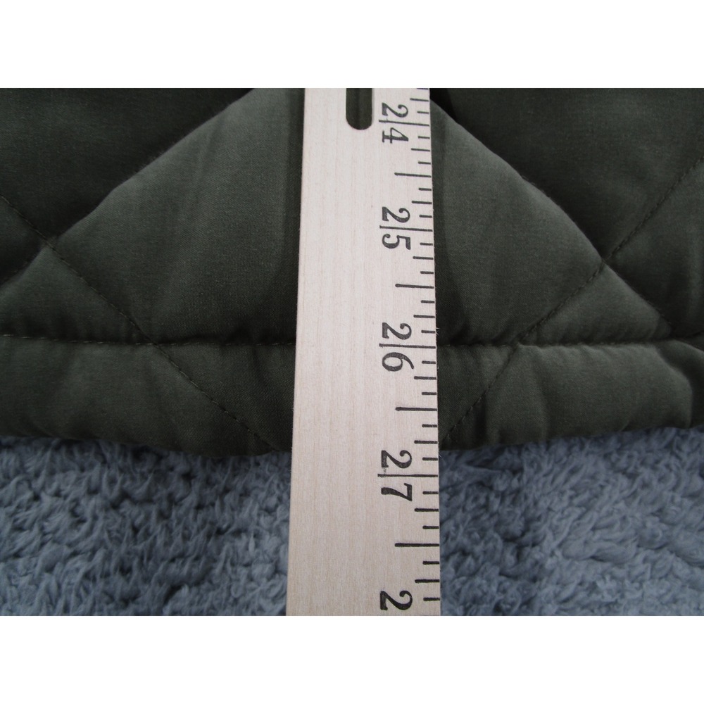 Abercrombie Fitch Mens Quilted Bomber Jacket Olive Green XS Full Zip Snap Front - Picture 8 of 11